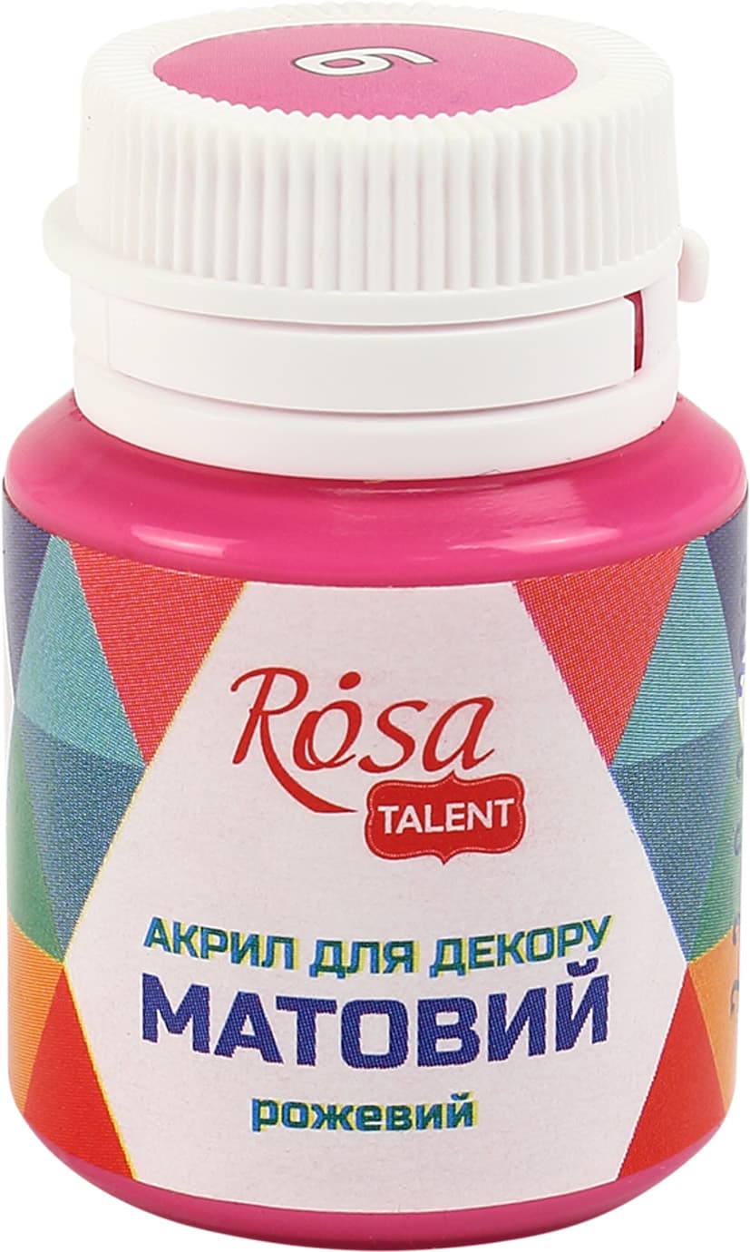 Акрил для декору "Rosa Talent" 20мл №20009/9115 матовий рожевий — купити | Канцелярський Сад