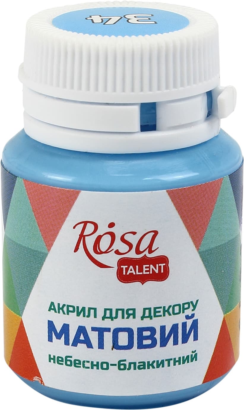 Акрил для декору "Rosa Talent" 20мл №20034/3049 матовий небесно-блакитний — купити | Канцелярський Сад