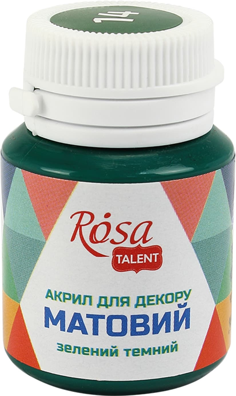 Акрил для декору "Rosa Talent" 20мл №20014/9160/14 матовий темно зелений — купити | Канцелярський Сад