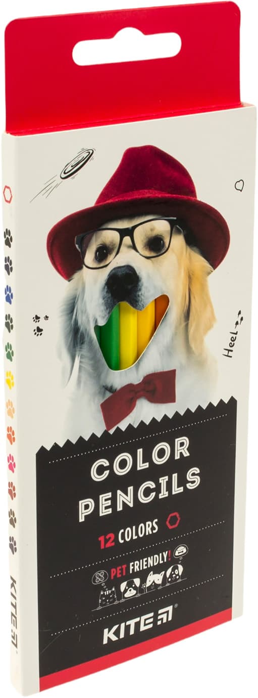 Олівці кольор. 12 кольор. Kite №K22-051-1 Kite Dogs — купити | Канцелярський Сад
