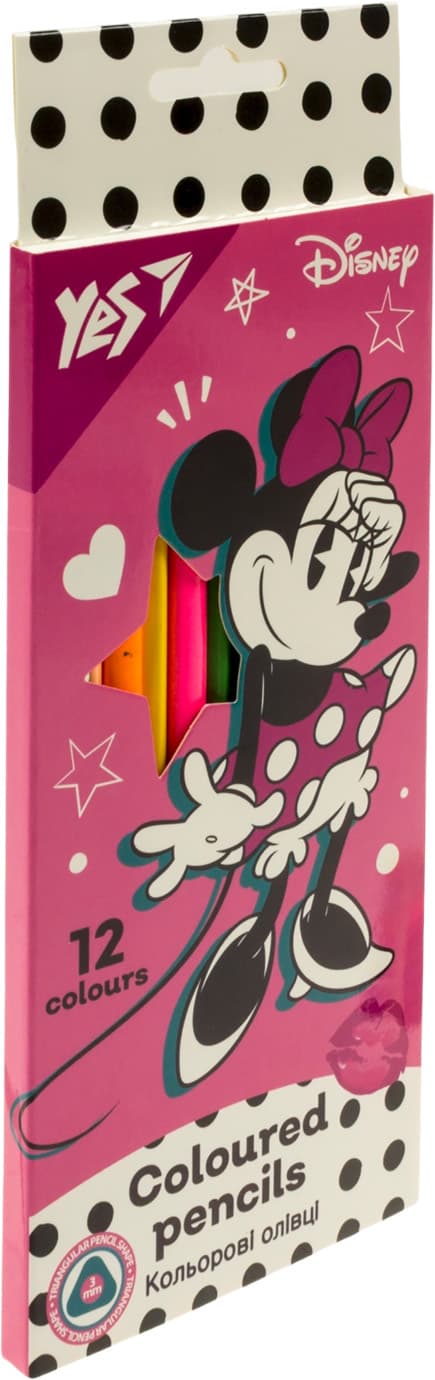 Олівці кольор. 12 кольор. "Yes" №290668 Minnie Mouse — купити | Канцелярський Сад