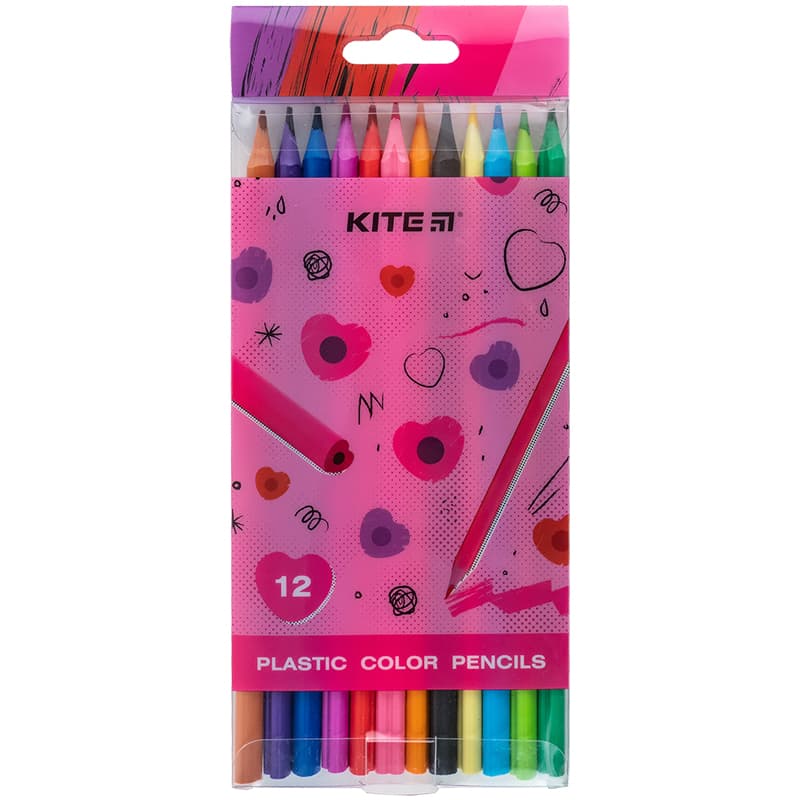 Олівці кольор. 12 кольор. "Kite" №K24-049-2 Kite Heart — фото товару | Канцелярський Сад