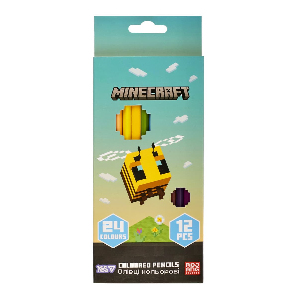 Олівці кольор. 24 кольор./12шт "Yes" №290775 Minecraft.Spring — купити | Канцелярський Сад