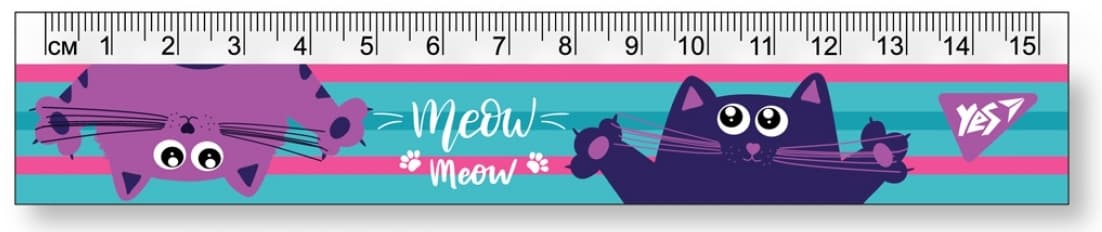 Лінійка пласт. 15см "Yes" Kittycon №370594 — купити | Канцелярський Сад