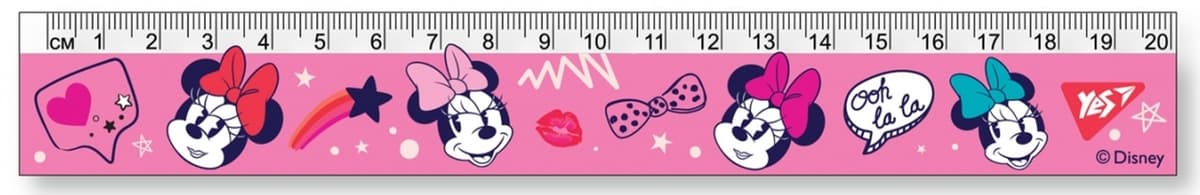 Лінійка пласт. 20см "Yes" Minnie Mouse №370621 — купити | Канцелярський Сад