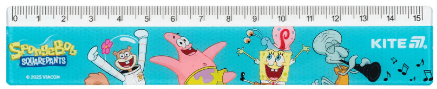 Лінійка пласт. 15см "Kite" №SB25-090 Sponge Bob — купити | Канцелярський Сад