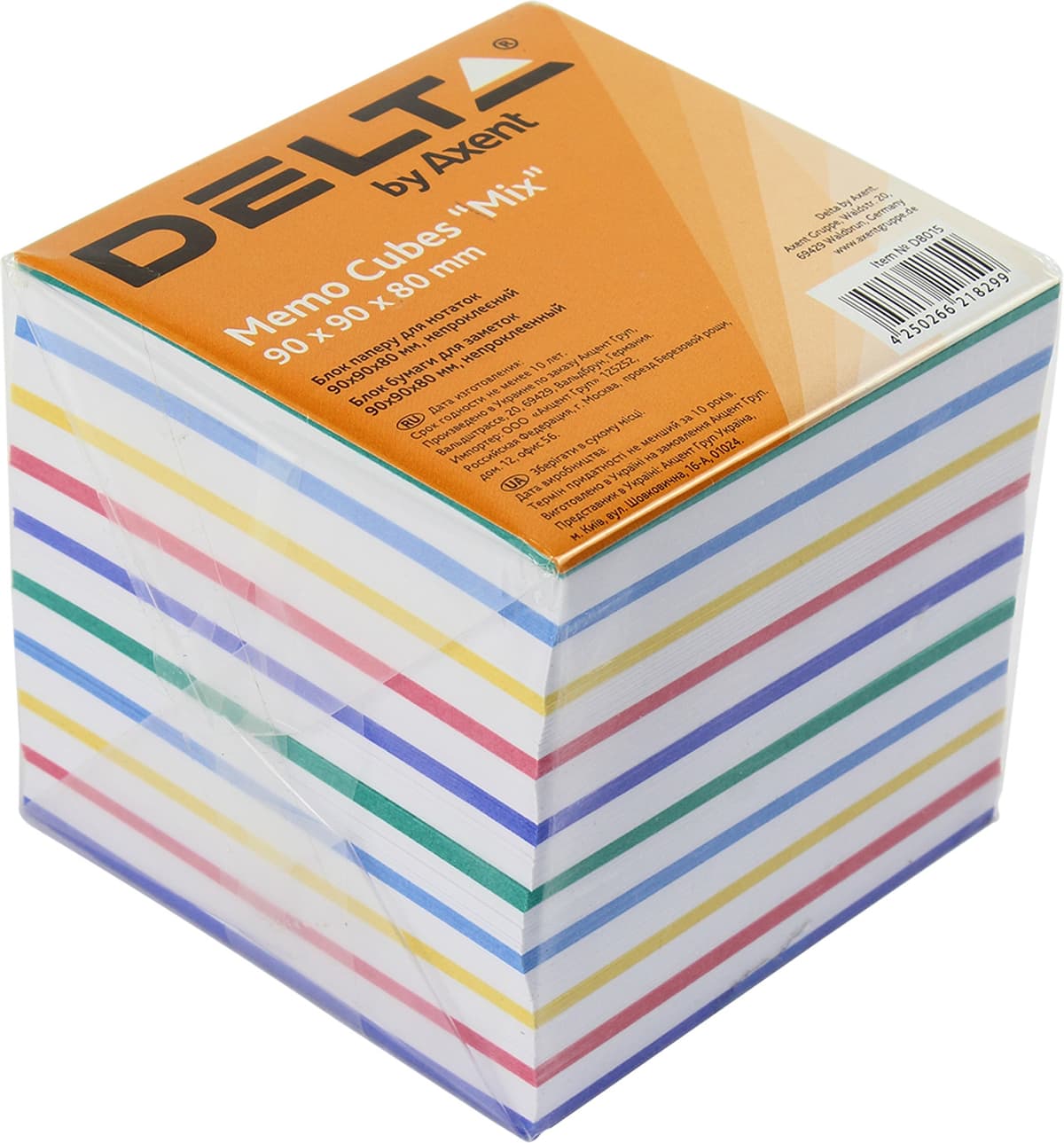 Блок/зам. нкл 90х90мм 80мм "Axent/Delta" Mix №8015 — купити | Канцелярський Сад