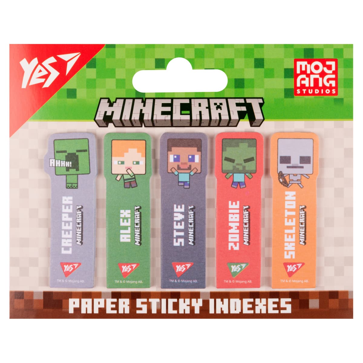 Стікери-закладки папер. "Yes" Minecraft 55х15мм 100шт №170409 — купити | Канцелярський Сад