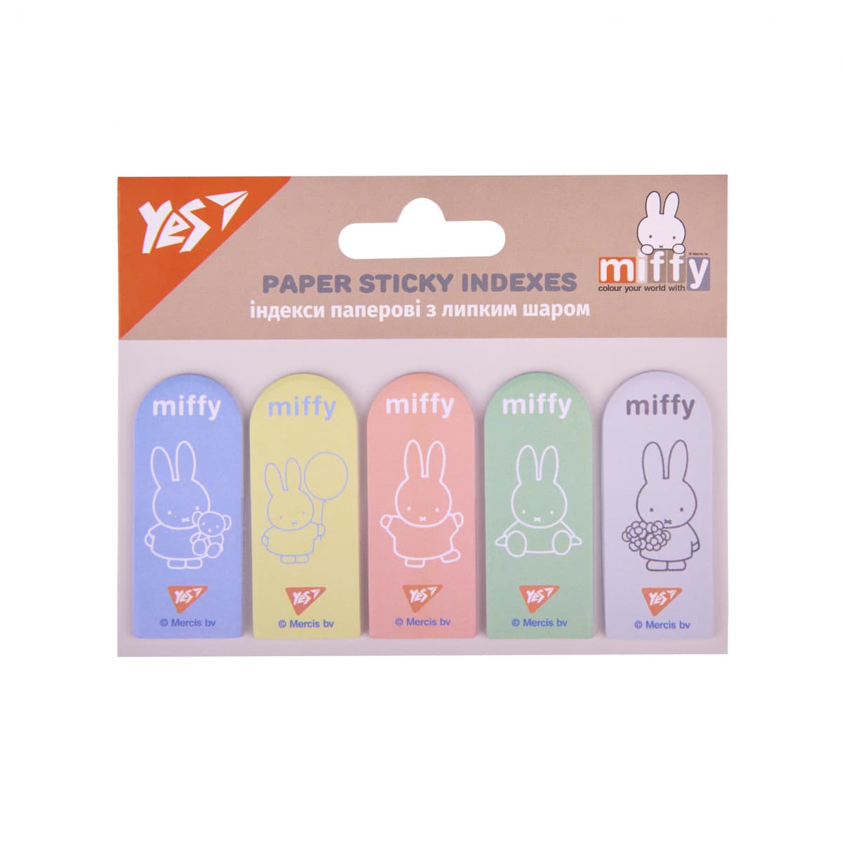 Стікери-закладки папер. "Yes" Miffy 55х22мм 100шт №170440 — купити | Канцелярський Сад