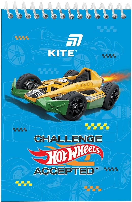 Блокнот пруж. А6 48арк. б/лін. Hot Wheels №HW26-196/Kite — купити | Канцелярський Сад
