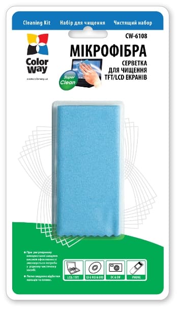 Серветка для оргтехніки "CW" мікрофібра №CW-6108 — фото товару | Канцелярський Сад