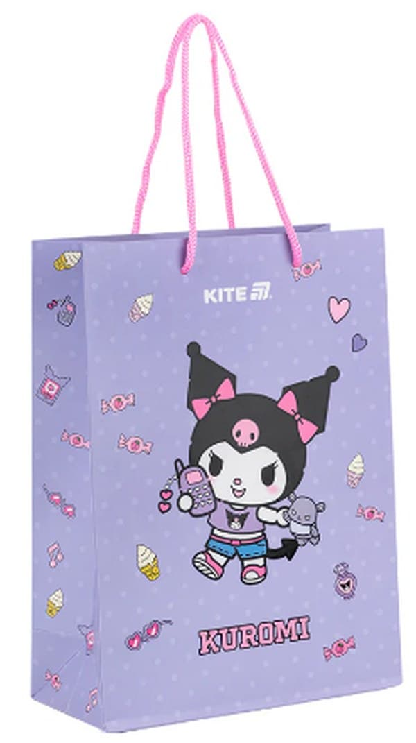 Пакет подарунковий папер. 18х24см Kuromi №HK25-265-2/Kite — купити | Канцелярський Сад