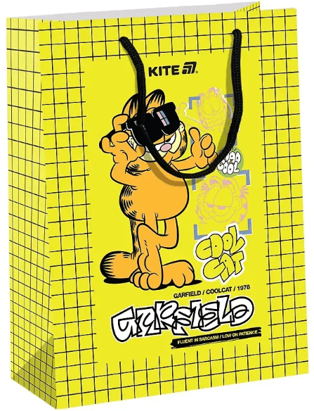 Пакет подарунковий папер. 18х24см Garfield №GF25-265/Kite — купити | Канцелярський Сад