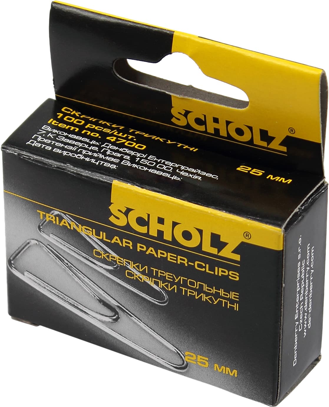 Скріпки "Scholz" №4700 25мм (100шт) трикут. — купити | Канцелярський Сад