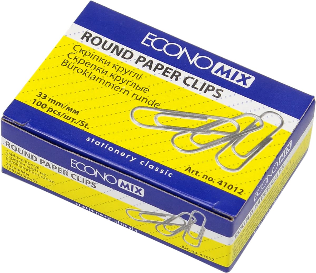 Скріпки "Economix" №Е41012 33мм (100шт) круг. — купити | Канцелярський Сад