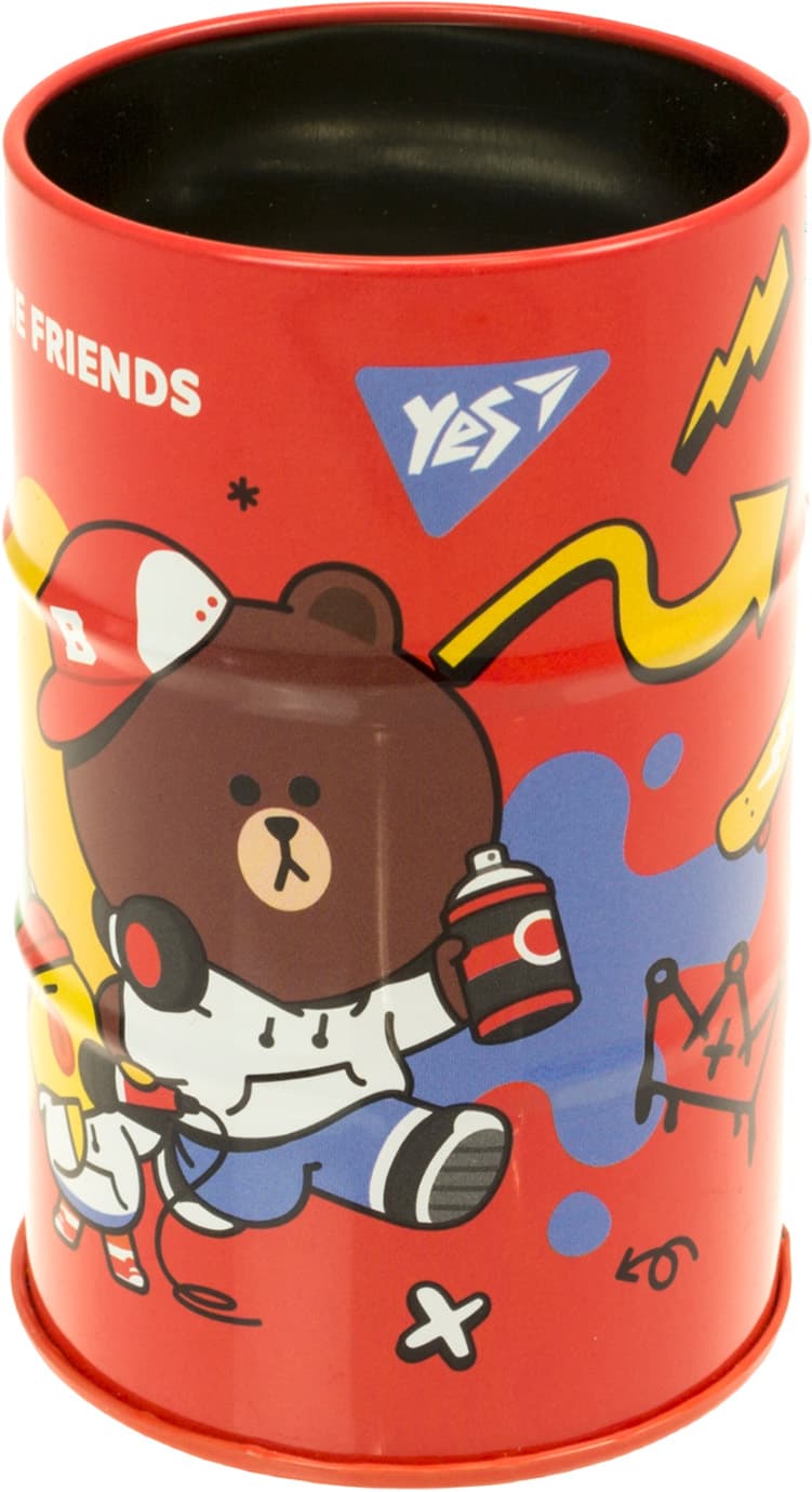 Стакан для ручок метал. "Yes" №470504 "Line friends" — купити | Канцелярський Сад