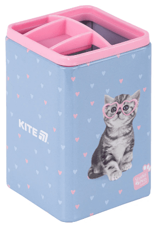 Стакан для ручок "Kite" №SP25-105 квадр. Studio Pets — купити | Канцелярський Сад