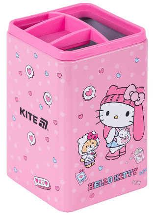 Стакан для ручок "Kite" №HK25-105-1 квадр. Hello Kitty — купити | Канцелярський Сад