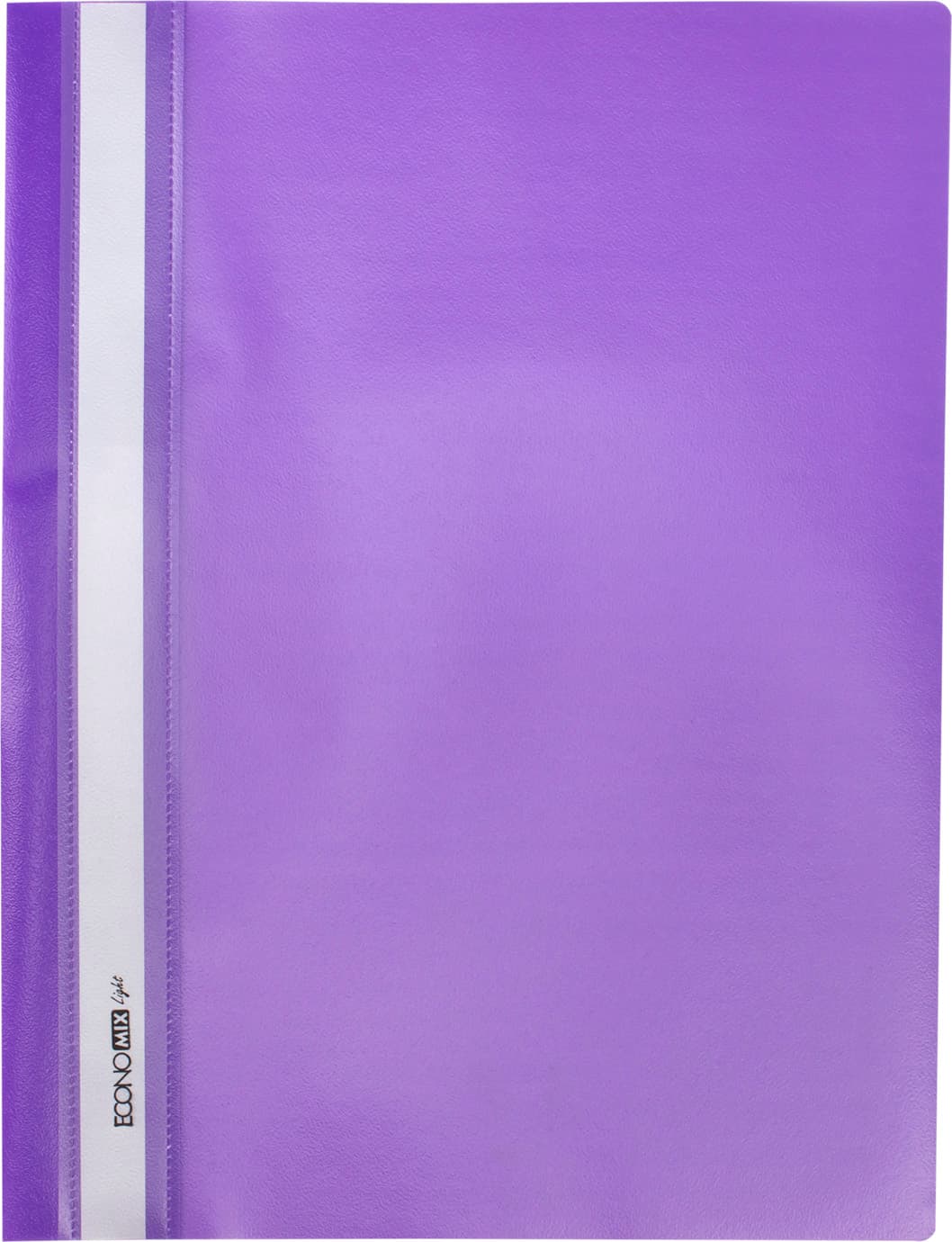 Папка-швидкозш. "Economix Light" №E38503-12 А4 з прозор.верхом,без перфор.,апельс.,фіолетова — купити | Канцелярський Сад