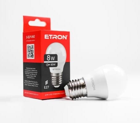 Лампа "Etron Light Power" LED 1-ELP-042 G45 8Вт 4200K E27 — купити | Канцелярський Сад