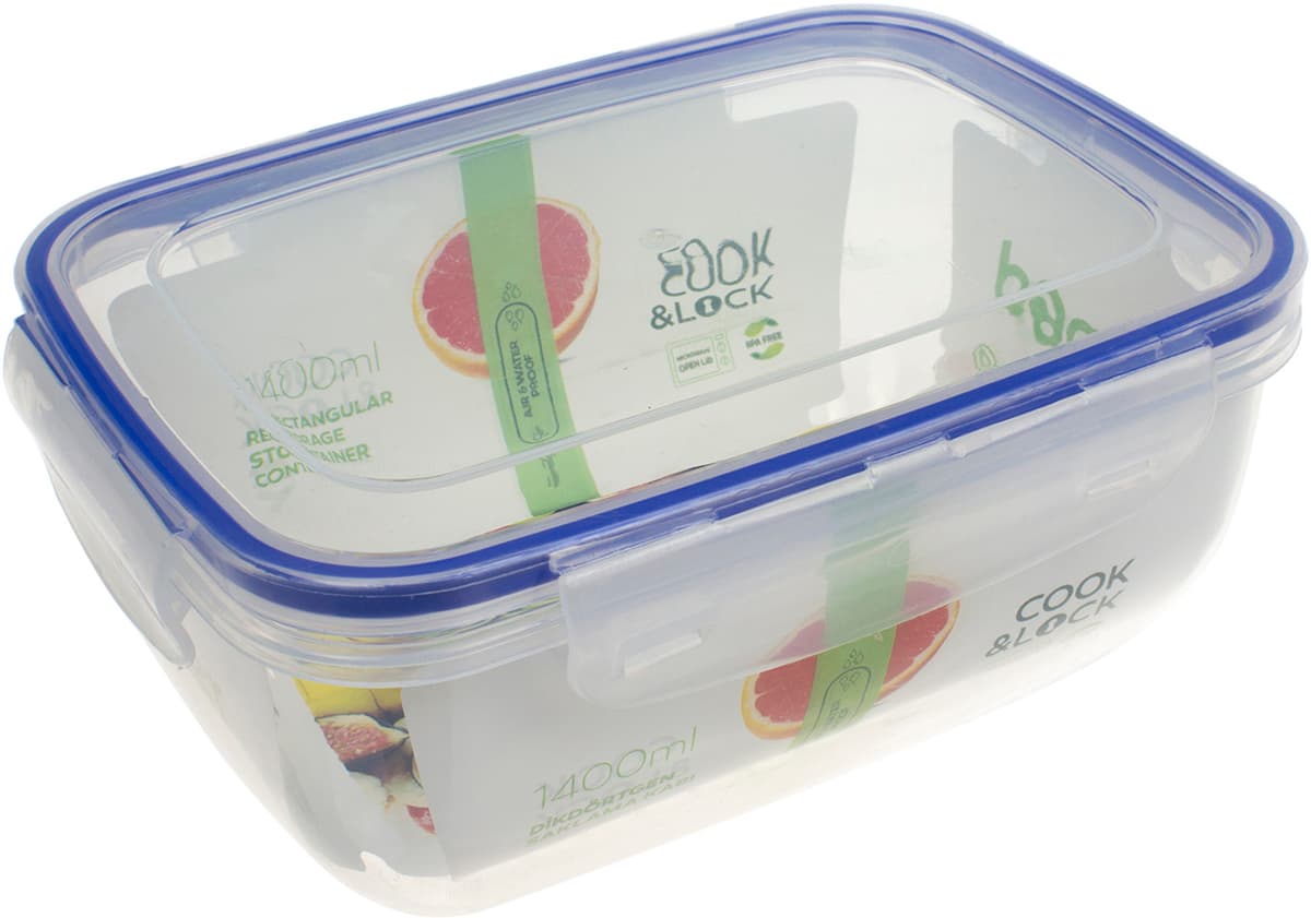 Контейнер для харч. прод. пласт. "Bager" Cook&Lock 1,4л прямокут. №BG-502/31131 — купити | Канцелярський Сад