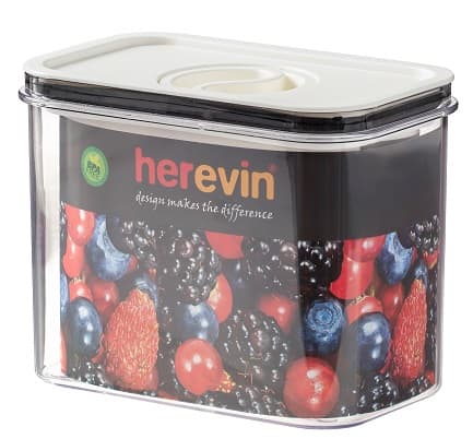 Контейнер для харч.прод.пласт."HerevinCanister-VacuumLid-White"1,2л вакум.кр.№161179-004 — купити | Канцелярський Сад