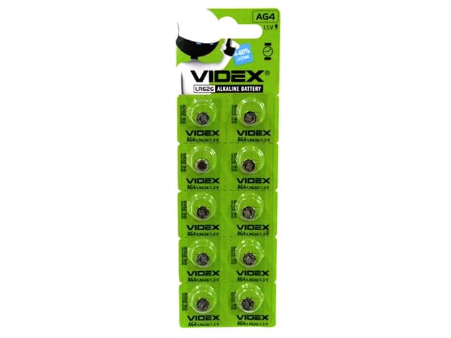 Батарейка Videx AG4/10bl(LR626) — купити | Канцелярський Сад