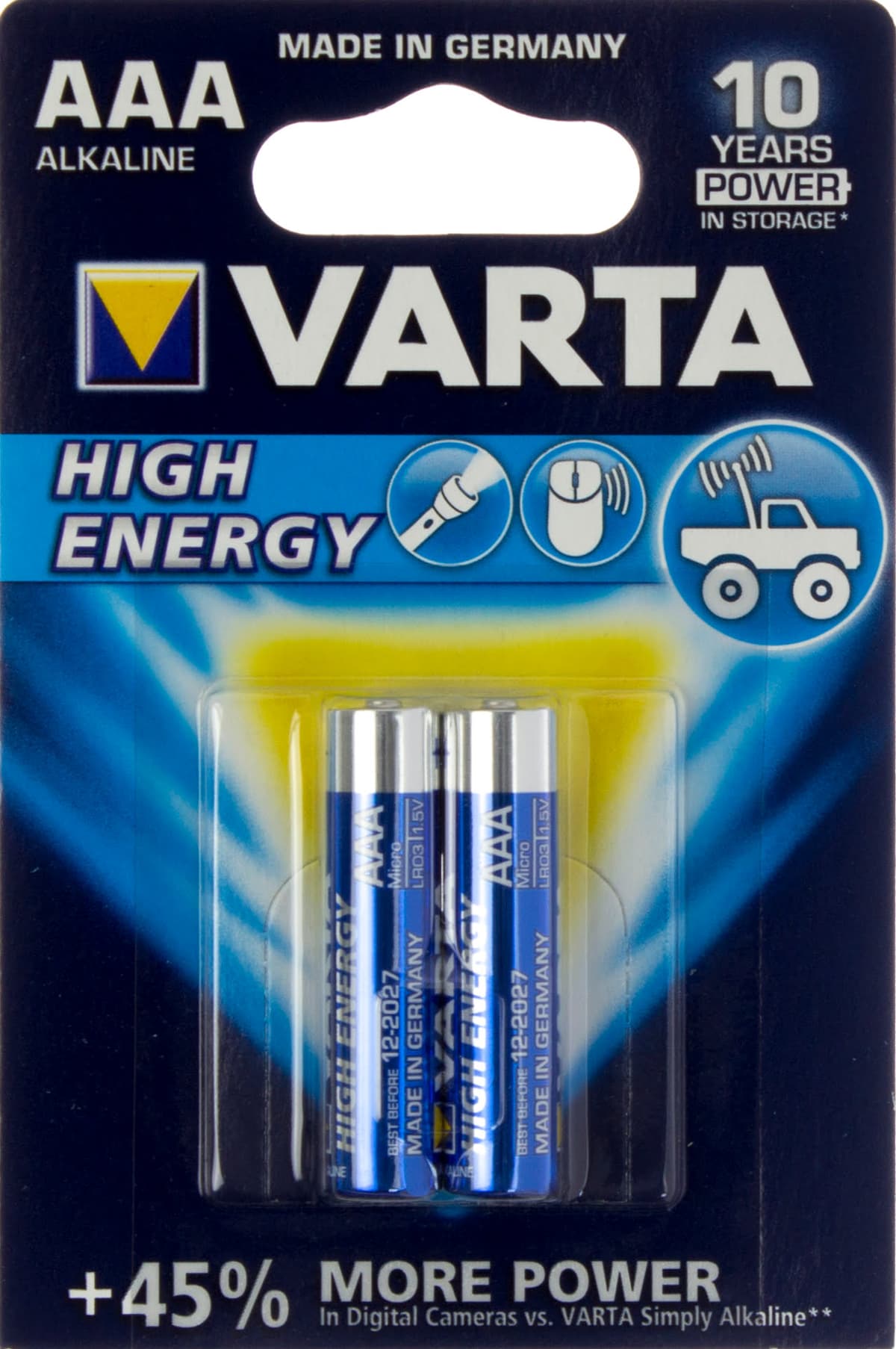 Батарейки Varta high energy/longlife power LR-03/блістер 2шт — купити | Канцелярський Сад