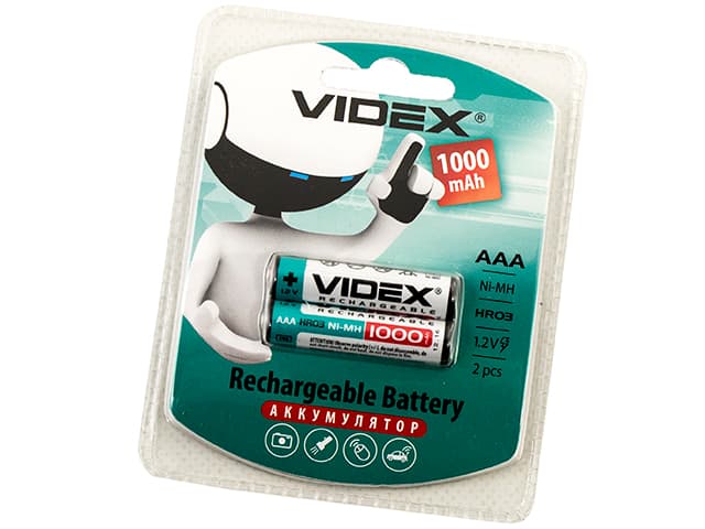 Акумулятори Videx (HR-03,1000mAh)/блістер 2шт — купити | Канцелярський Сад