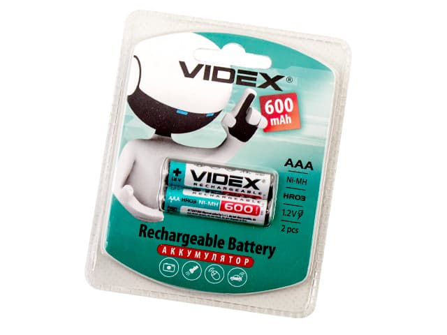 Акумулятори Videx (HR-03,600mAh)/блістер 2шт — купити | Канцелярський Сад