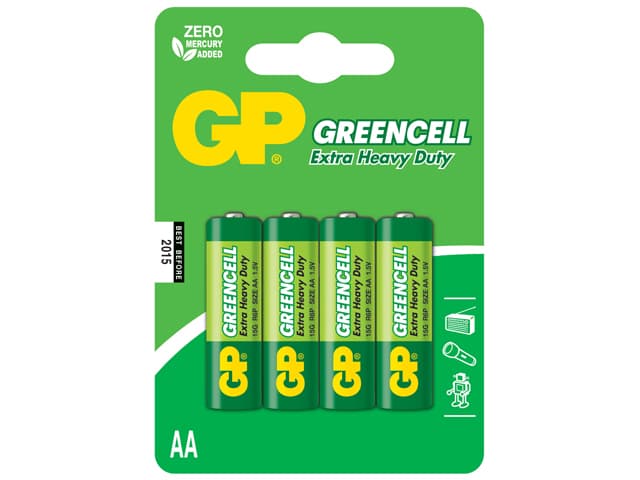 Батарейки GP Greencell 15G-2UE4 R-06/блістер 4шт — купити | Канцелярський Сад