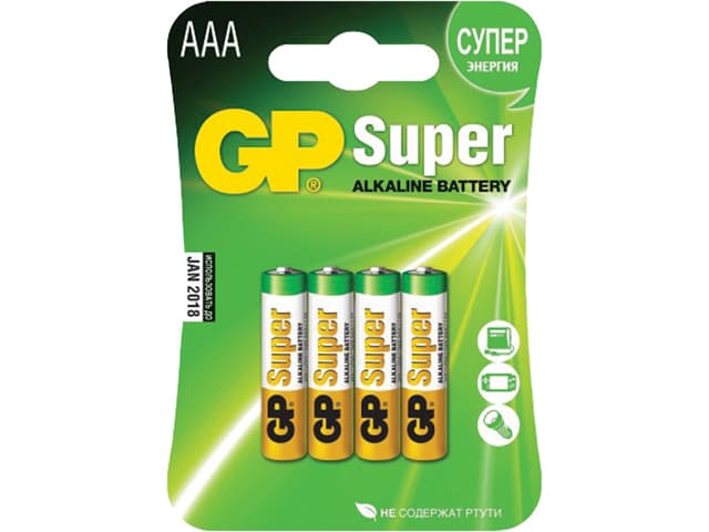 Батарейки GP Super 15A-2UE4 LR-06/блістер 4шт №0034 — купити | Канцелярський Сад