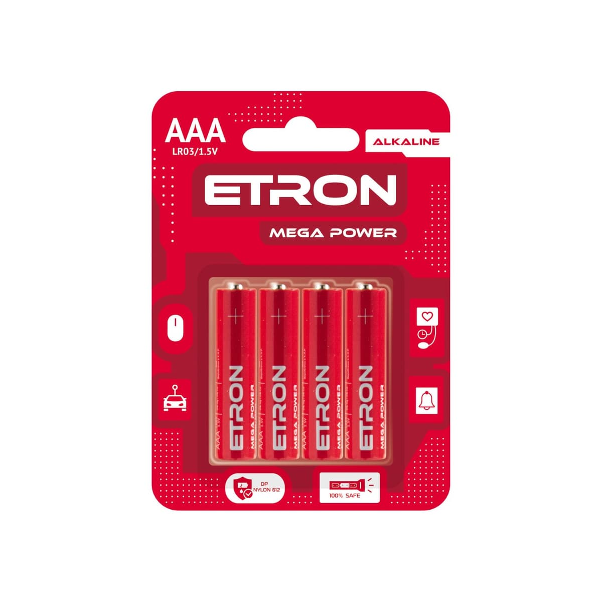 Батарейки Etron Mega Power LR-03/блістер 4шт — купити | Канцелярський Сад
