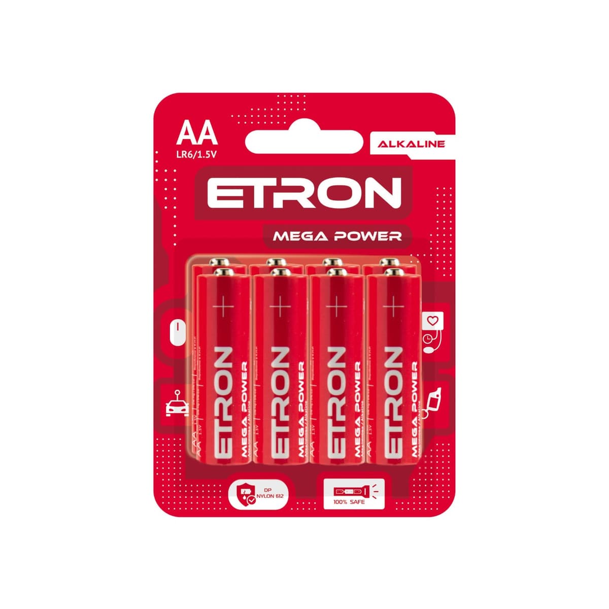 Батарейки Etron Mega Power LR-06/блістер 4шт — купити | Канцелярський Сад