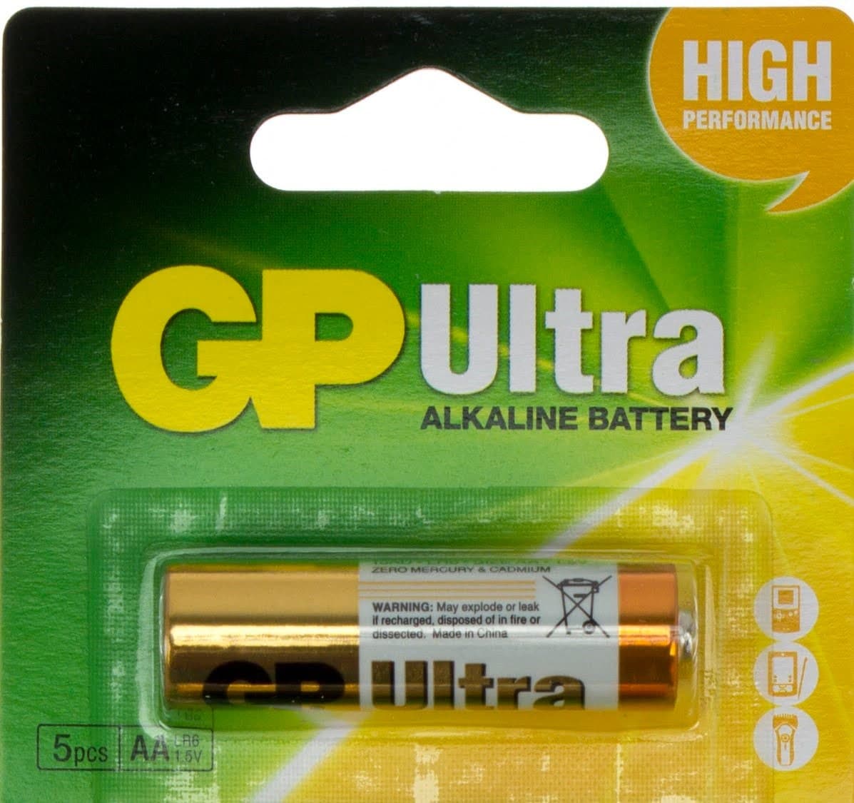 Батарейки GP Ultra 15AUHM-2UE5 LR-06/блістер 5шт — купити | Канцелярський Сад