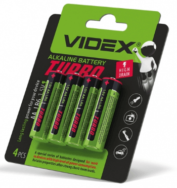Батарейки Videx Turbo LR-06/блістер 4шт — купити | Канцелярський Сад