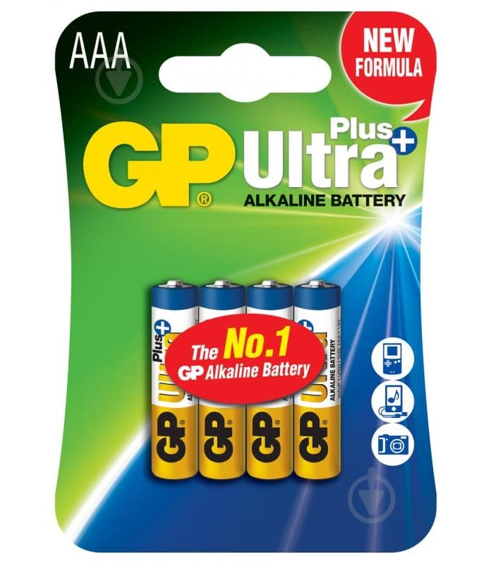 Батарейки GP Ultra Plus 24AUP21-SB4 LR-03/блістер 4шт — купити | Канцелярський Сад