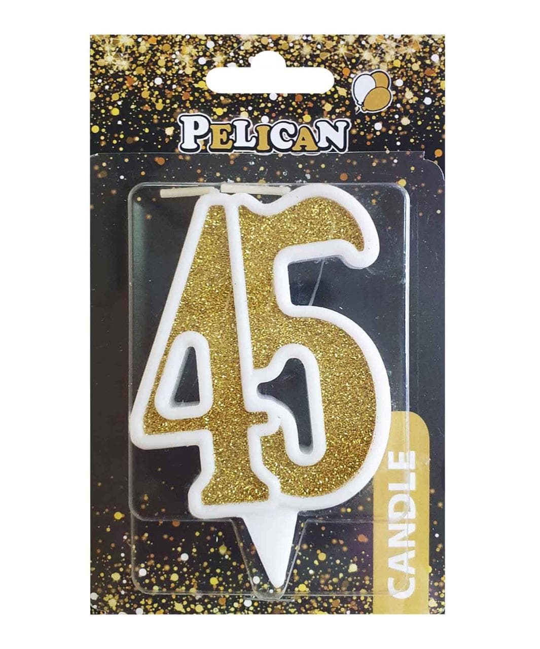 Свічка ювілейна "45" 7см золото №867145/Pelican — купити | Канцелярський Сад