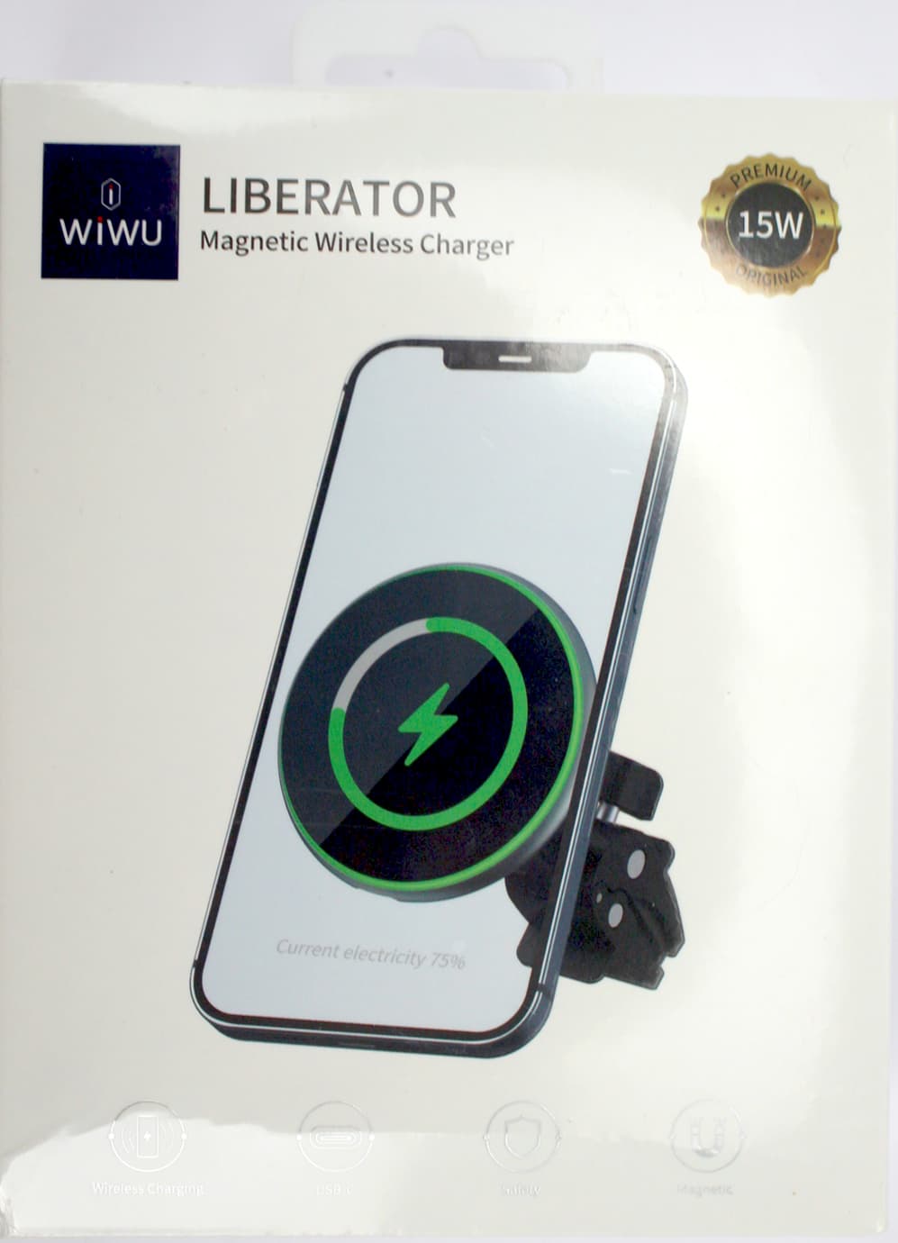 Автотримач Wiwu з бездрот. заряд. LiberatorMagneticWirelessCharger15W Black№CH-308/Breidon — купити | Канцелярський Сад
