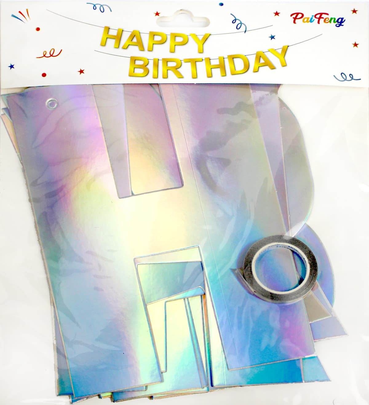 Гірлянда "Happy Birthday" друковані літери срібло №16223 — купити | Канцелярський Сад