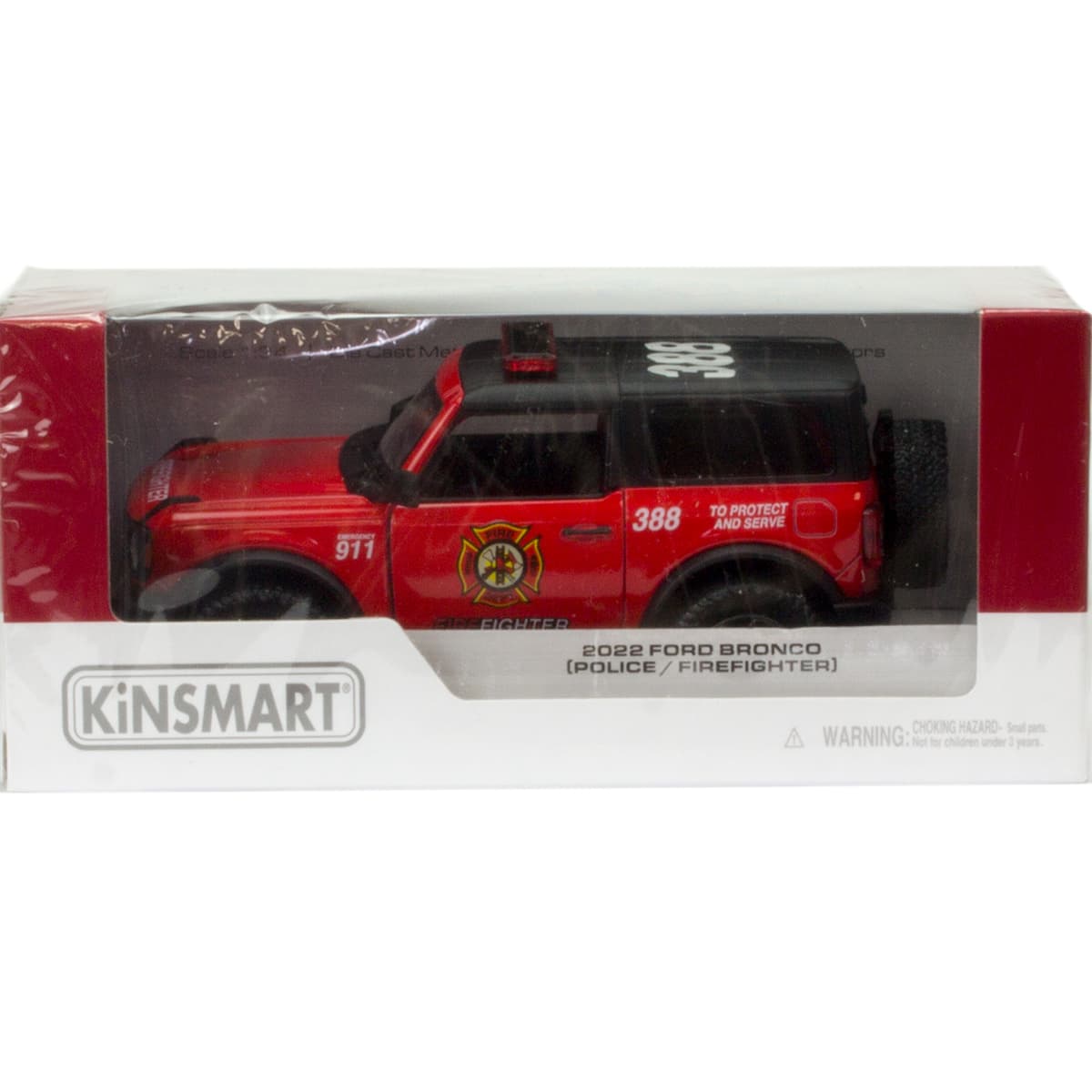 Машина інер-а метал. "Kinsmart" Ford Bronco Поліція/Пожежна 2022,в кор-ці,16х7,5х8см — купити | Канцелярський Сад