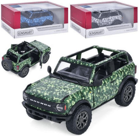 Машина інер-а метал. "Kinsmart"Ford Bronco Camo Edition Open 2022,в кор-ці,16х7,5х8см — купити | Канцелярський Сад