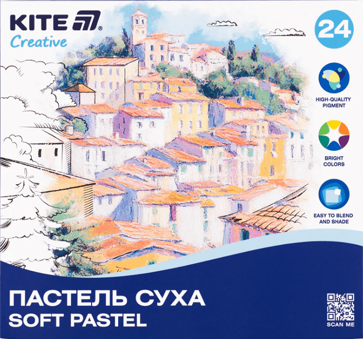 Пастель суха "Kite" №K-201-24 Creative 24кольор. — купити | Канцелярський Сад