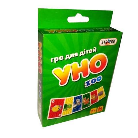 Гра "Уно zoo" укр.,в кор-ці,13,5х9х2,5см №7016/Strateg — купити | Канцелярський Сад