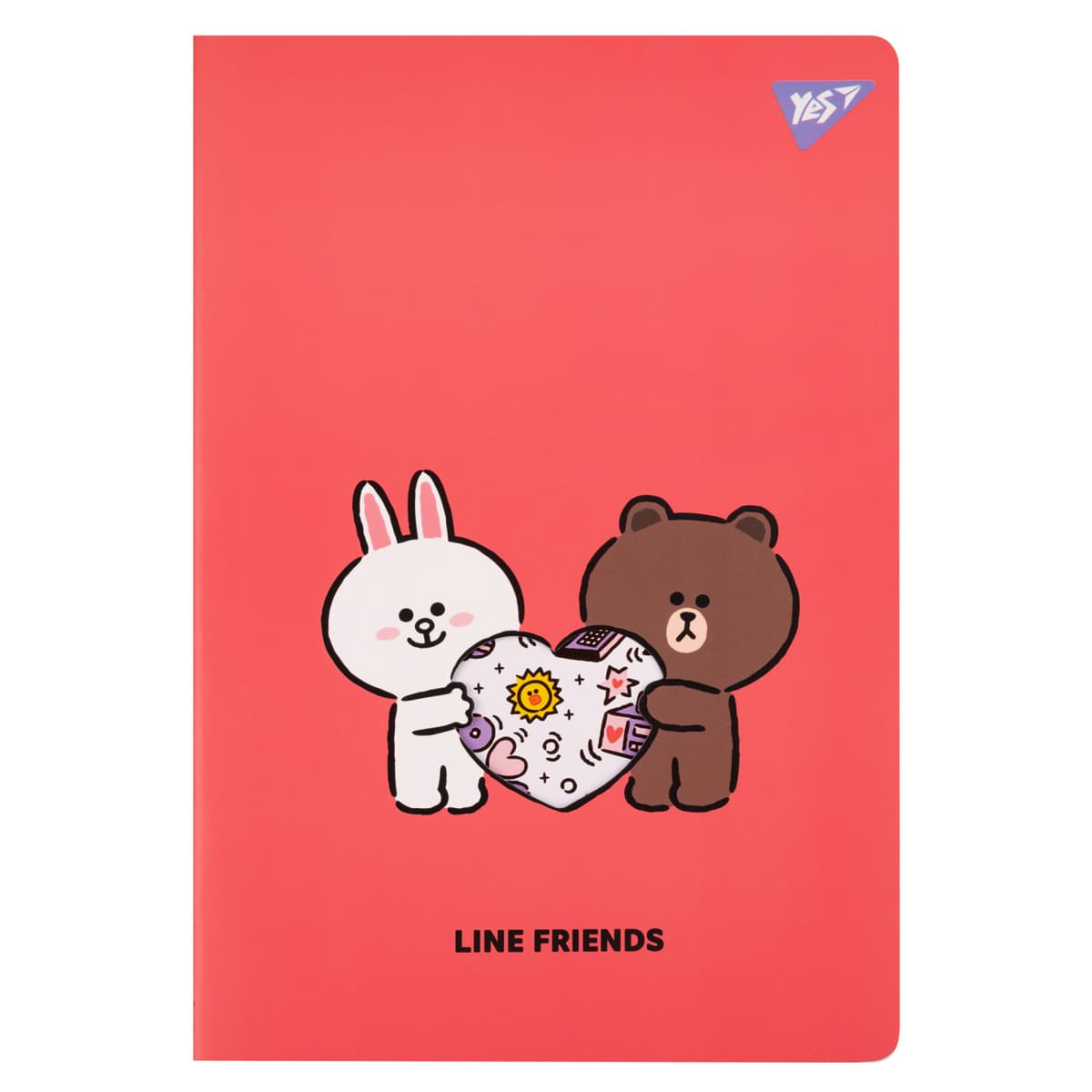 Зошит А4 40арк. кліт. пласт. обкл. з висічкою Line Friends №681843/Yes — купити | Канцелярський Сад
