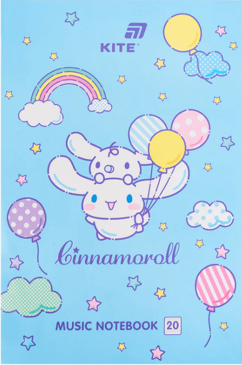 Нотний зошит А4 20арк. Cinnamoroll №CR26-404/Kite — купити | Канцелярський Сад