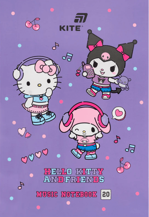 Нотний зошит А4 20арк. Hello Kitty №HK26-404/Kite — купити | Канцелярський Сад