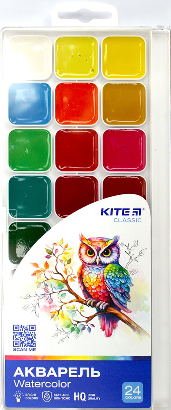 Акварель 24 кольор. "Kite" "Classic" №K-442 — купити | Канцелярський Сад