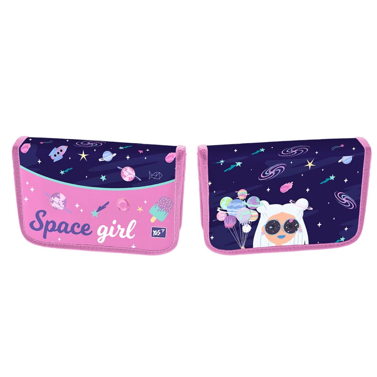 Пенал "Yes" Space Girl тв.,одинар.,1клап.,б/н №HP-03/533119 — купити | Канцелярський Сад