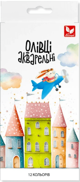 Олівці кольор. аквар. 12 кольор. "Школярик" №137SH-12 з пензликом — купити | Канцелярський Сад